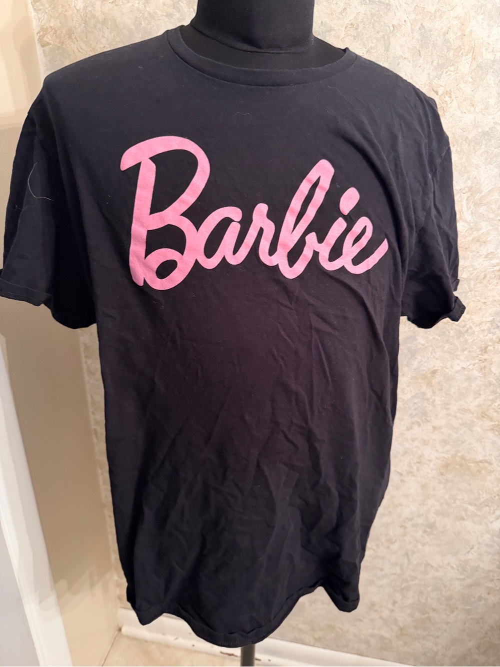 Barbie Black Tee with Pink Logo